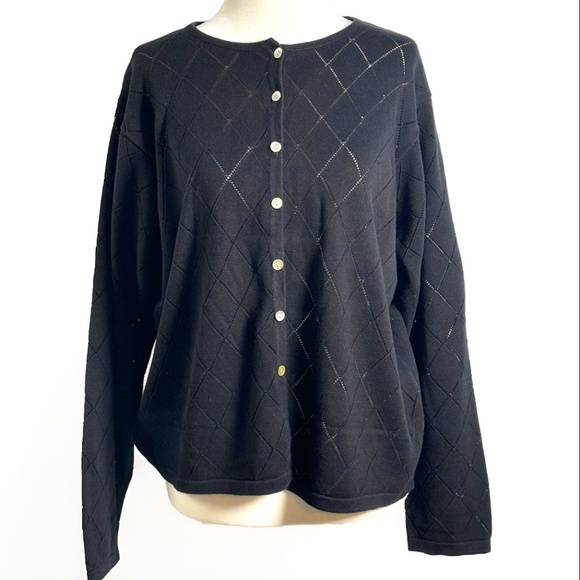 VTG Marisa Christina Button Up casual Sweater Argyle Pattern Preppy academia szM - Picture 1 of 6